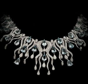 Aquamarine & Diamond Necklace
