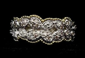 Custom Made Two Tone White & Yellow Diamond Band