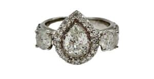 Pear Shaped Ring With Diamonds
